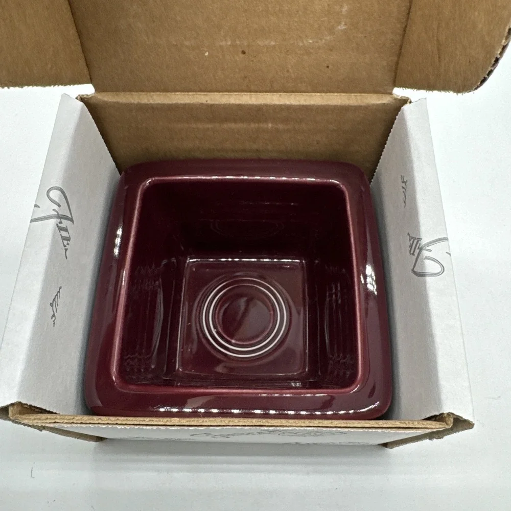 Fiestaware Covered Box Claret in Original Packaging NEW 1444 341